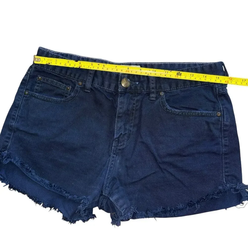 Free people Navy Frayed Distressed Shorts Women's 29 Summer Casual Hippie Boho